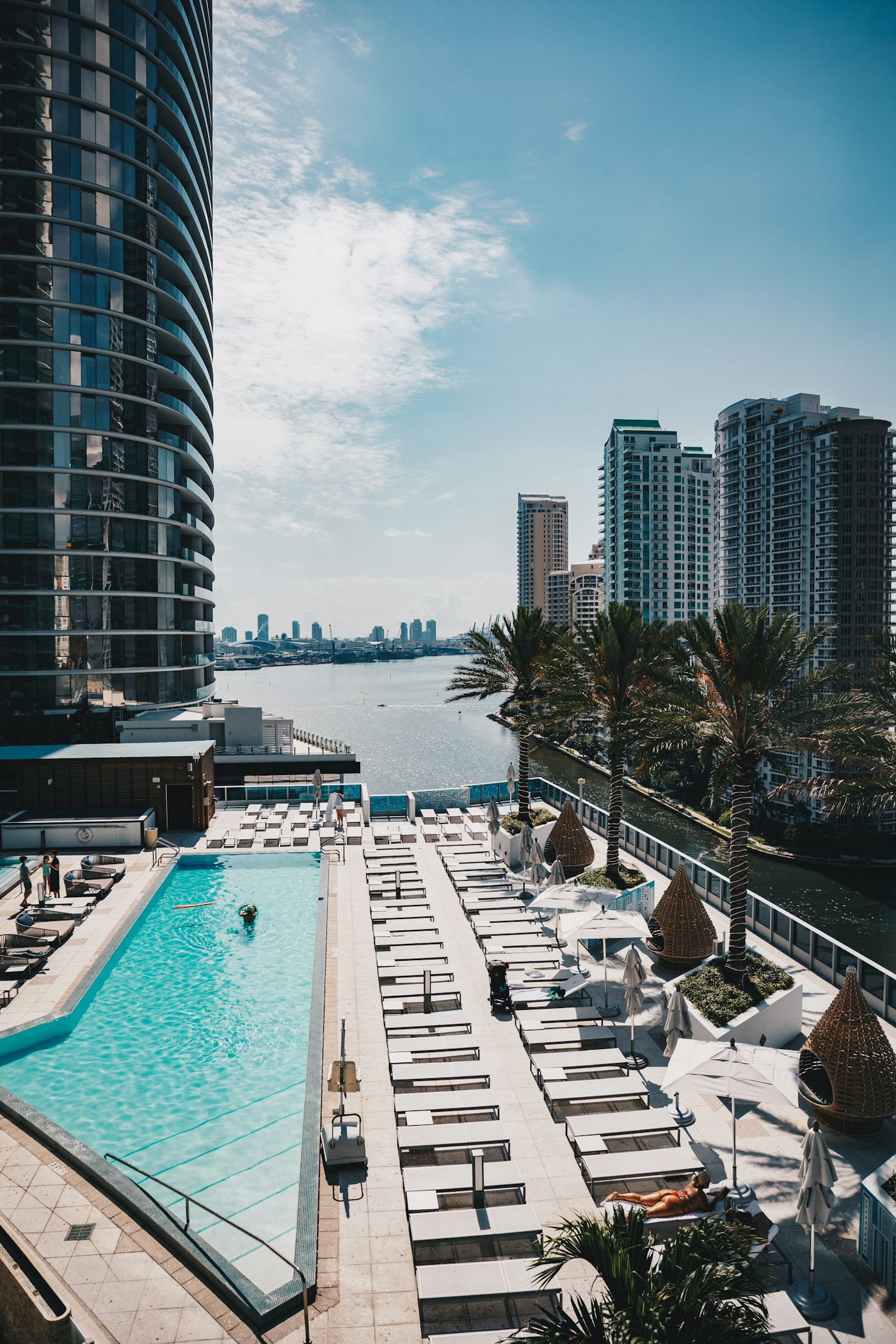 Rooftop pool over Biscayne Bay, Miami